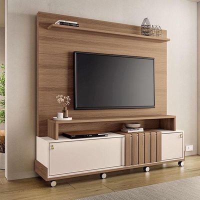 Estante Home Theater Bold Castanho Off White - Hb Móveis