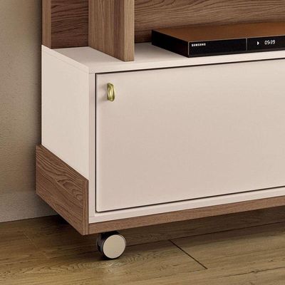 Estante Home Theater Bold Castanho Off White - Hb Móveis