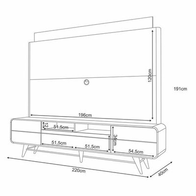 Estante Home Theater Nobre Off White Cinamomo - Hb Móveis