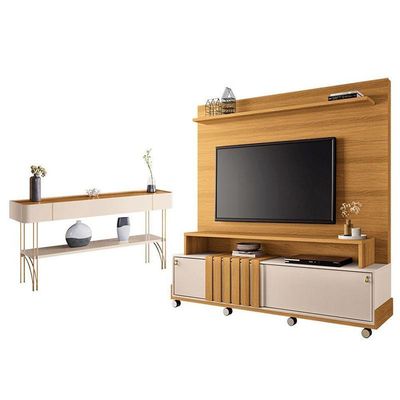 Estante Home Theater Bold E Aparador Vivant Cinamomo Off White - Hb Móveis