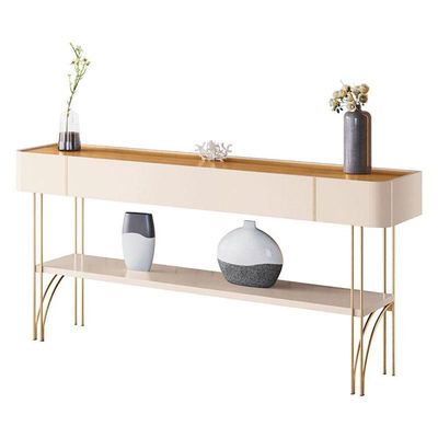 Estante Home Theater Nobre E Aparador Vivant E Mesa De Centro Cadenza Off White Cinamomo - Hb Móveis