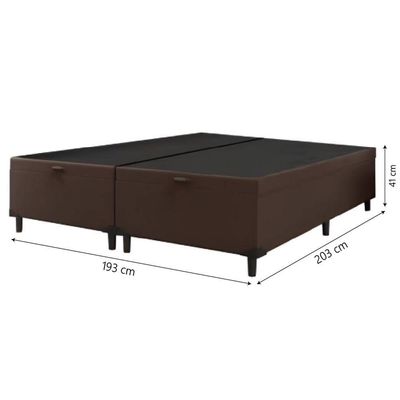 Cama Box Com Baú King 1,93m Prince Suede Marrom Marrom