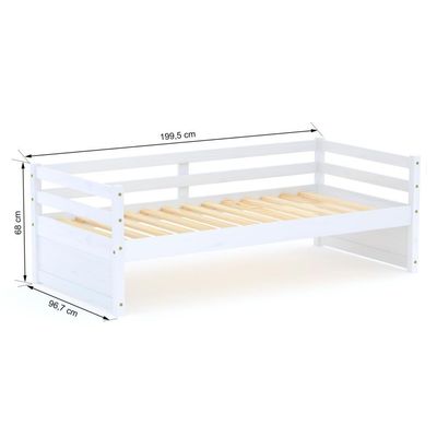 Cama Solteiro Eco Madeira Maciça Branco