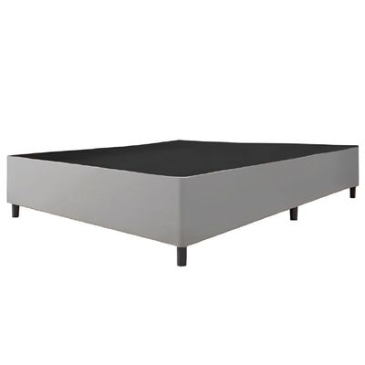 Cama Box Base Casal King 1,93m Suede Marsala Cinza