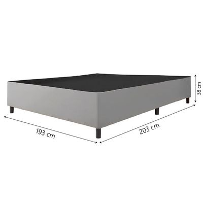Cama Box Base Casal King 1,93m Suede Marsala Cinza