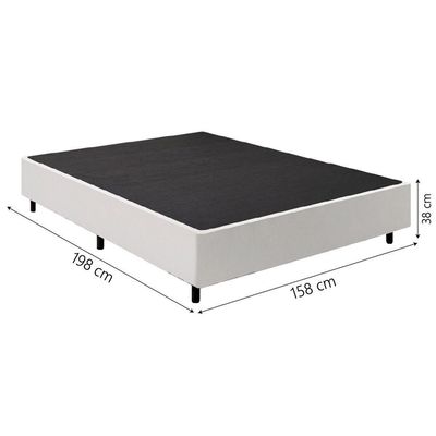 Cama Box Base Casal Queen 1,58m Suede Marsala Branco