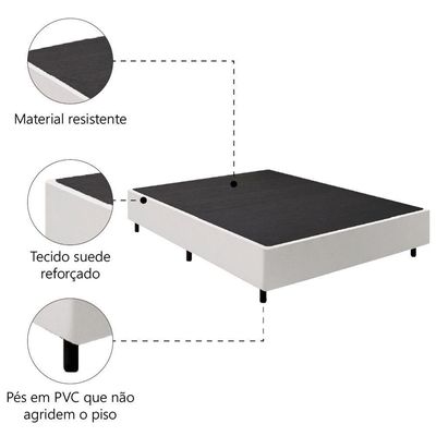 Cama Box Base Casal Queen 1,58m Suede Marsala Branco