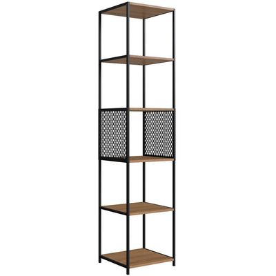 Estante 180 Cm Estilo Industrial Com Tela P1023 Preto Mell Pp Preto Mell