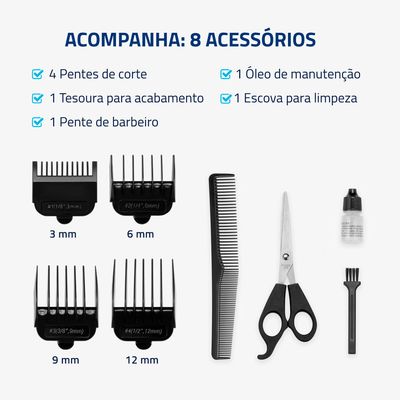 Cortador de Cabelos Hair Stylo Mondial Preto e Prata 10W CR-02 110
