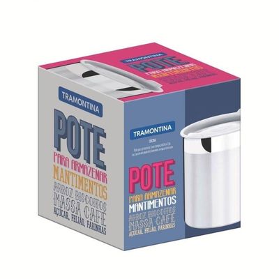 Pote Tramontina Cucina Em Inox Para Mantimentos Com Tampa 16cm 3,4 Litros