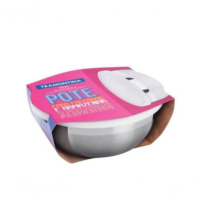 Pote Tramontina Freezinox Redondo Em Inox Com Tampa Plástica 2,9 Litros