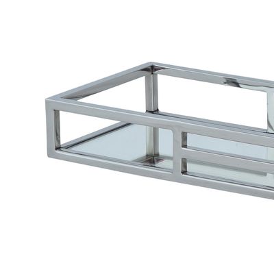 Bandeja retangular em aço inox com espelho Fracalanza 30x17x6cm