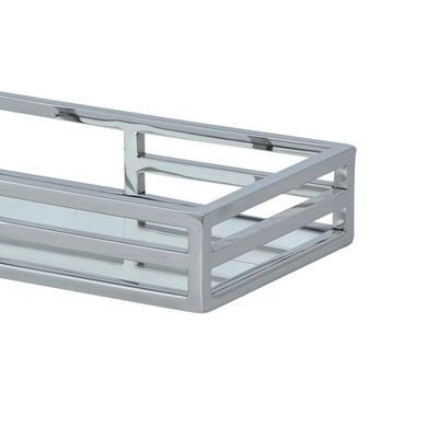 Bandeja retangular em aço inox com espelho Fracalanza 30x17x6cm