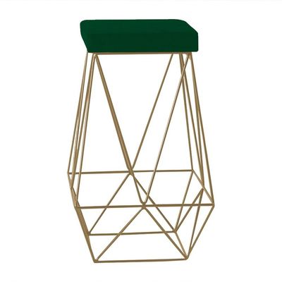 Banqueta Decorativa Kathy Base Gold Suede Verde - Gran Belo