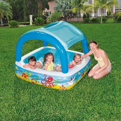 Piscina Inflável com Cobertura Amigos do Mar 330L