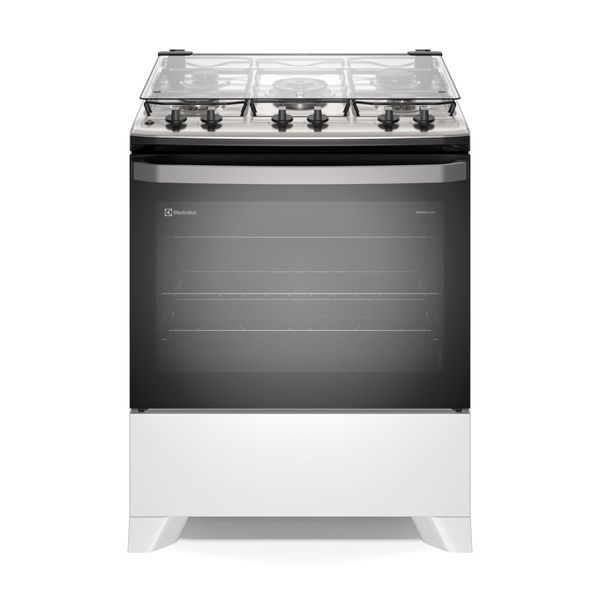 Fogão 5 bocas Electrolux Branco Efficient com Mesa Inox, PerfectCook e VaporBake (FE5IB) Bivolt
