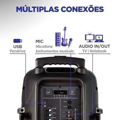Caixa de Som Amplificada Bluetooth 550W Mondial CM550 Preta