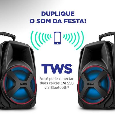 Caixa de Som Amplificada Bluetooth 550W Mondial CM550 Preta