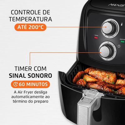 Fritadeira Sem Óleo Air Fryer Maxis AF-01-MX Preta 60Hz 127V