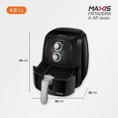 Fritadeira Sem Óleo Air Fryer Maxis AF-01-MX Preta 60Hz 127V