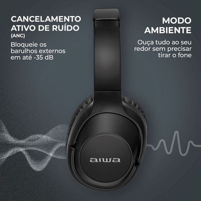 Fone de ouvido Headphone Aiwa HP-05 HI-FI ANC NFC BT APP BIV