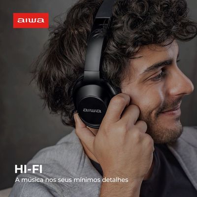 Fone de ouvido Headphone Aiwa HP-05 HI-FI ANC NFC BT APP BIV