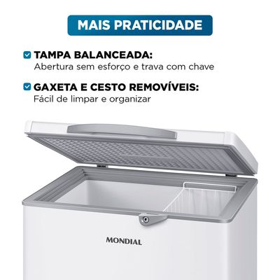 Freezer Horizontal 150L Mondial Branco - FHZ-01-W150 127V