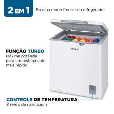 Freezer Horizontal 150L Mondial Branco - FHZ-01-W150 127V