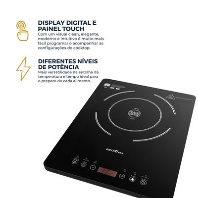Cooktop de Indução Britânia Portátil Painel Touch BCTE10A 220V