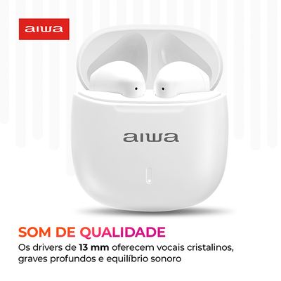 Fone de Ouvido Earbud Aiwa EB-05-W Bluetooth ENC APP BIV