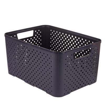 Caixa Organizadora 16L com Tampa Dasplast Mosaico 1142 Preta Preta