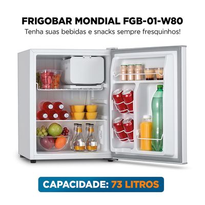 Frigobar Mondial 73L Porta Reversível Branco FGB-01-W80 127V