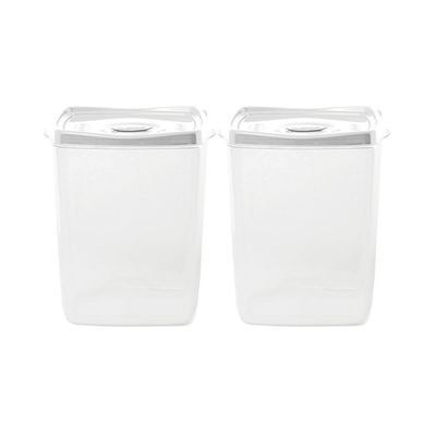 Kit Pote Porta Mantimentos Plástico Branco - 2 Unidades