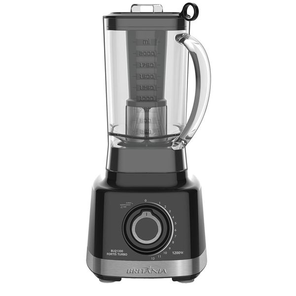 Liquidificador Britânia Fortis Turbo BLQ1300 Preto 127V 127V Liquidificador Britânia Fortis Turbo BLQ1300 Preto 127V 127V