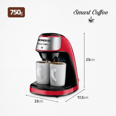 Cafeteira Elétrica Mondial Vermelho e Inox 500W C-42-2X-RI 110