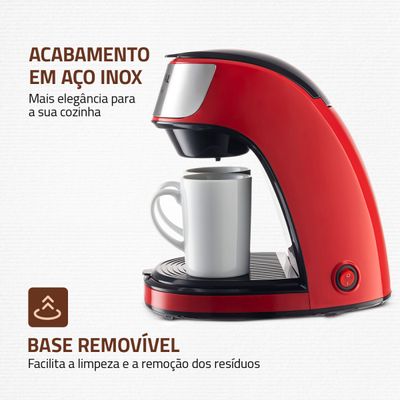 Cafeteira Elétrica Mondial Vermelho e Inox 500W C-42-2X-RI 110
