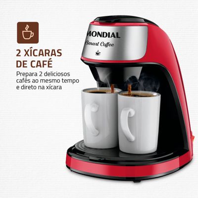Cafeteira Elétrica Mondial Vermelho e Inox 500W C-42-2X-RI 220