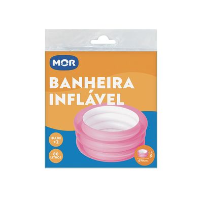 Banheira Inflável 80 Litros - rosa