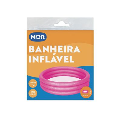 Banheira Inflável 130 Litros - rosa