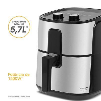 Air Fryer Kitchen Art 4,3L Cesto Quadrado 1500W KFR01 220V