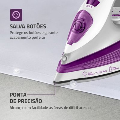 Ferro a Vapor Mondial Branco e Roxo 1200W FVN-01-P 110