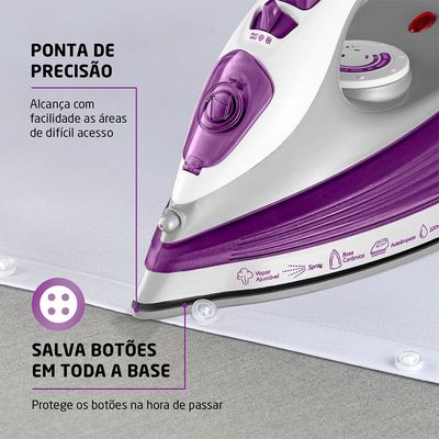 Ferro a Vapor Mondial Branco e Roxo 1200W FVN-01-P 110