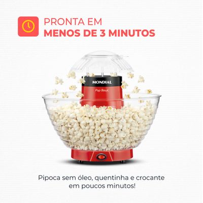Pipoqueira Pop Bowl Mondial Vermelho 700W PP-05 110