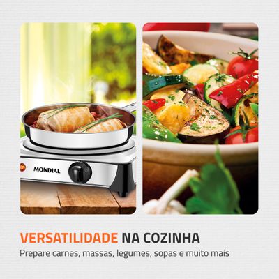 Fogão Elétrico Fast Cook Mondial Inox 1000W FE-04 110