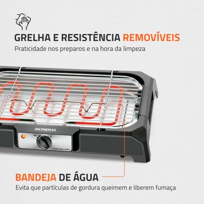 Churrasqueira Elétrica Mondial Preto 2000W CH-06 220