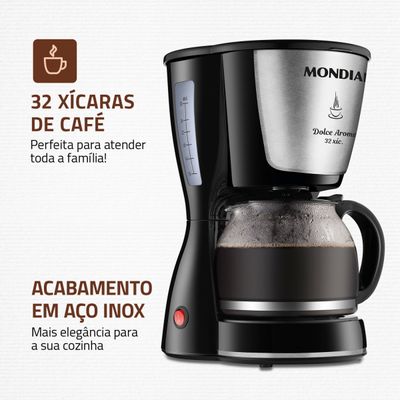 Cafeteira Elétrica Dolce Arome Mondial Preto 800W C-32 32X 220