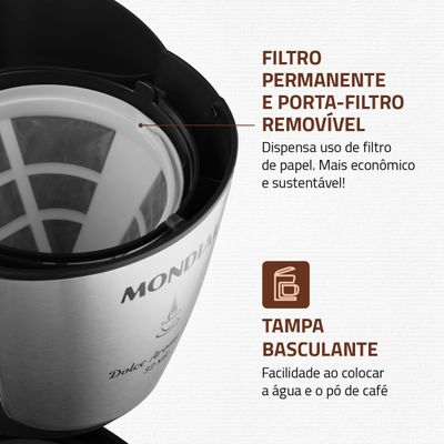 Cafeteira Elétrica Dolce Arome Mondial Preto 800W C-32 32X 220