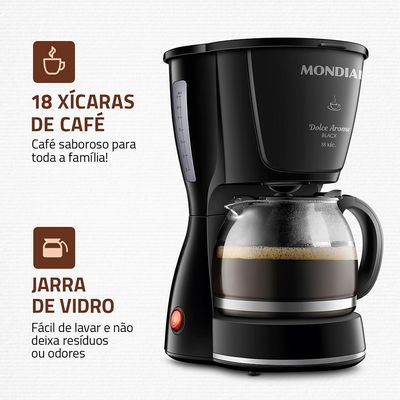 Cafeteira Elétrica 18 Xícaras Mondial Dolce Arome C-30 Preta 127V 127V