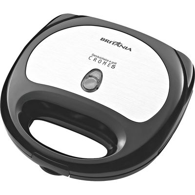 Sanduicheira Grill Britânia Crome 5 Preta/Prata 127V
