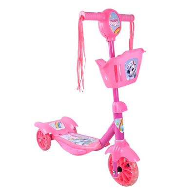 Patinete 3 Rodas com Cesta Unicórnio Mágico Play&Fun Rosa